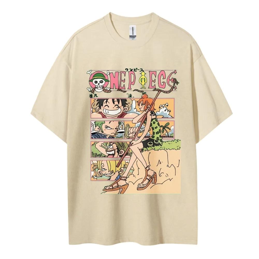 ONE PIECE Japanese Hotblooded Anime Classic Characters Sports Casual Shortsleeved Comfortable Halfsleeved Popular Couple Top