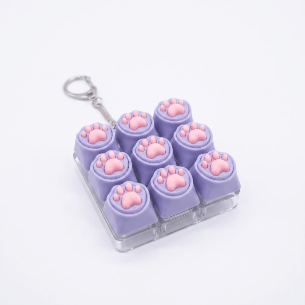 Luminated Button Cat Mechanical Keyboard Keyring Cat Paw Button Keycap Keychain  Boys