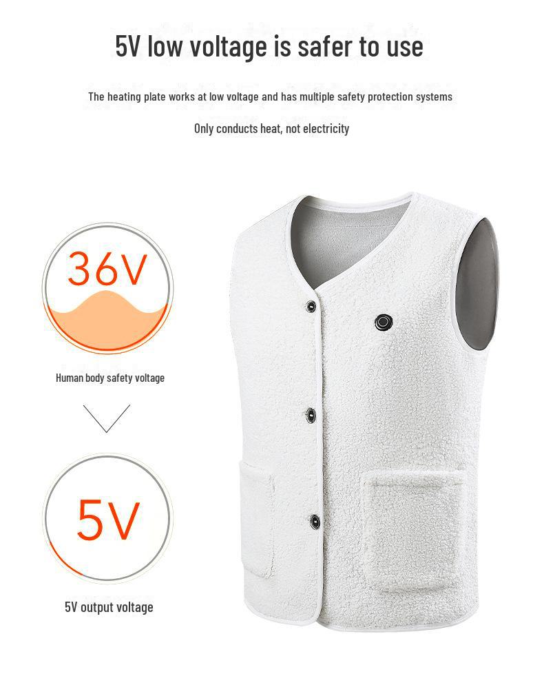 Smart Carbon Fiber Heated Vest - Warm Teddy Fleece for Autumn & Winter