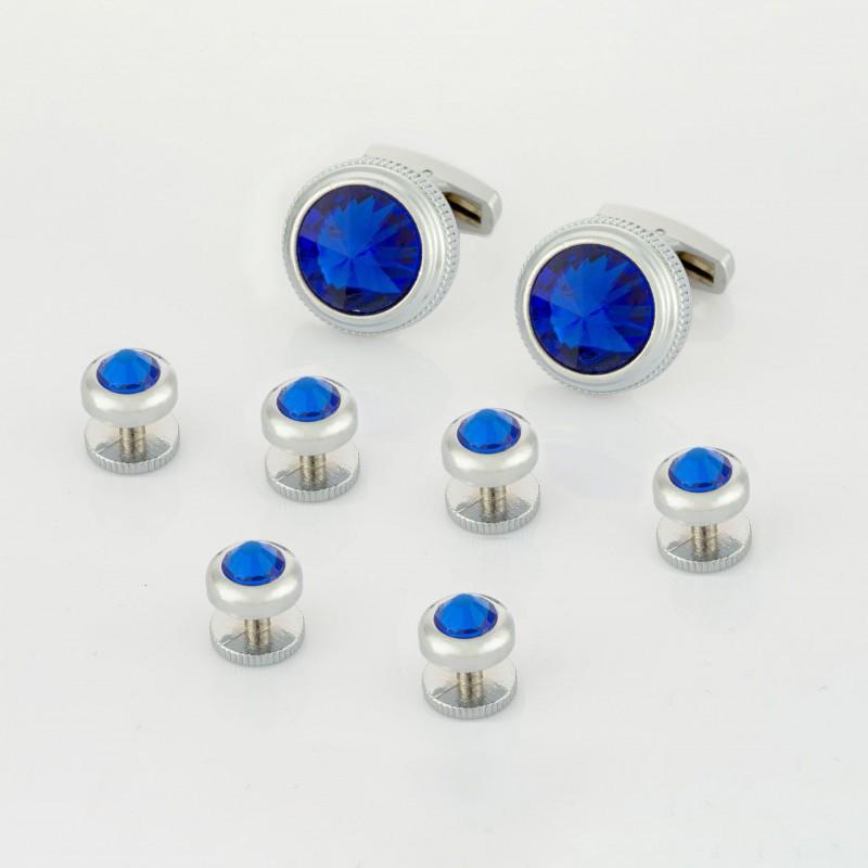 Colored Zircon Rhinestone Cufflinks Set With French Shirt SXS-6001