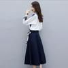 Women's Spring and Fall Temperament and Elegant Suit Long-sleeved Shirt + Ageing Dress Two-piece Suit