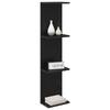 Wall Shelf 2 Pcs Black Oak 22 X 15 X 100 Cm Engineered Wood
