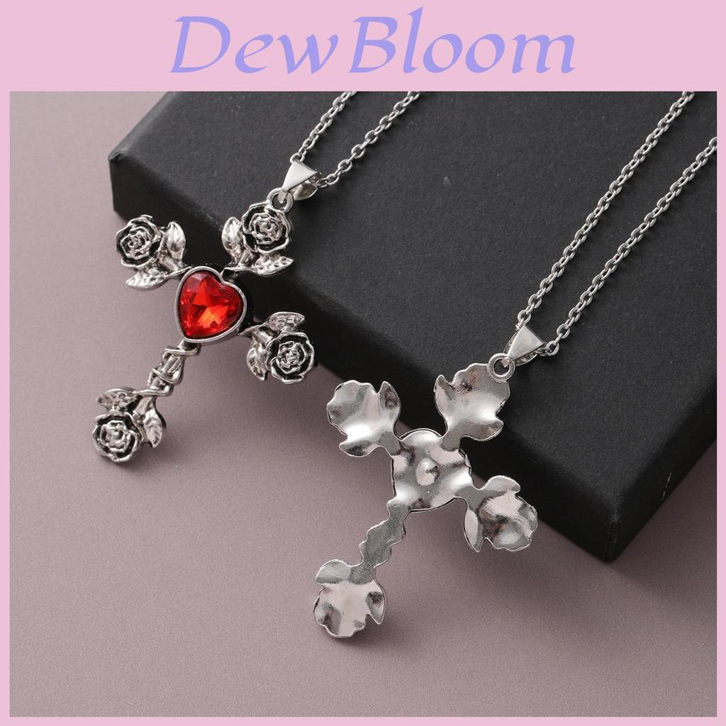 Gothic Heart Cross Pendant Necklace With Alloy Dark Theme For Men And Women