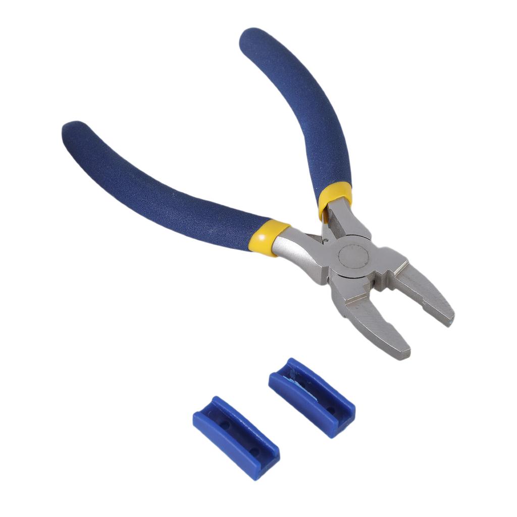 Flat Nose Pliers with Plastic Tips and 2 Additional Pairs for Secure Grip In Electronics and Crafts
