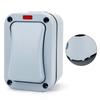 Outdoor Light Switch 1 Gang Wall Mount with LED Indicator IP66 Waterproof Rated for Garden and External Electrical Use