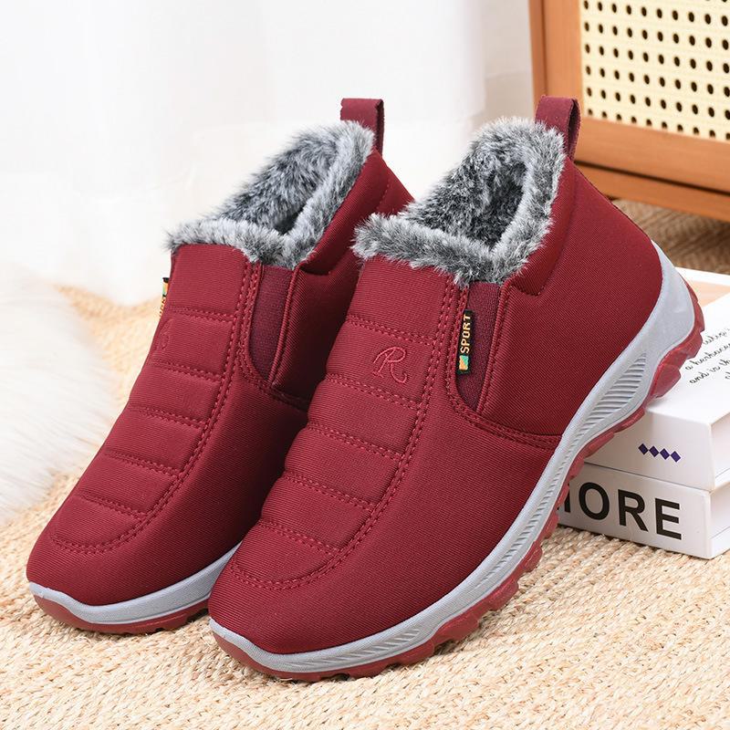 

Женские осенне-зимние нескользящие теплые прогулочные ботинки с бархатной подкладкой — прочная, удобная хлопковая обувь для людей среднего и пожилого возраста. Women s; 39 красный