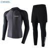 Mens UV Protection Rash Guard Set Long Sleeve Swimwear Snorkeling Surfing Diving Water Sports