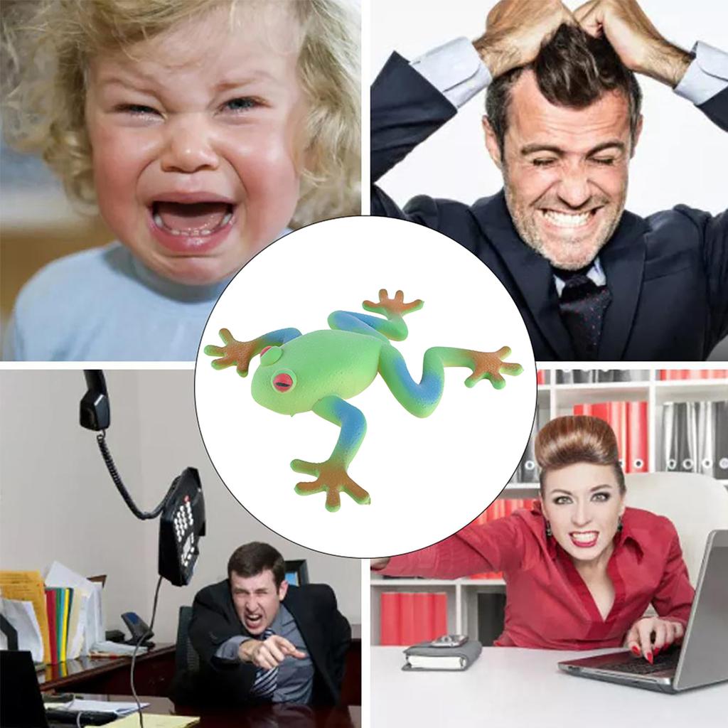 Rubber Simulation Frog Stretchy Toy Stress Relief Sensory Toy Spoof Stress Vent Toy for Children