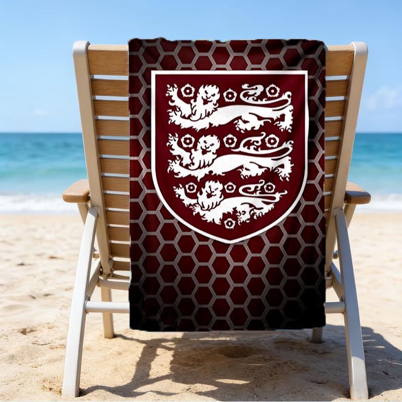 EnglFootball Crest Beach Towel - Soft, Absorbent Microfiber, Lightweight, Ideal for The Beach, Parties, Travel, Camping fan gifts