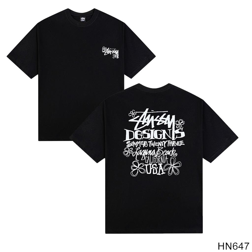 Stussy 2025 Sommer Neues Hochwertiges Rundhals-T-Shirt aus Baumwolle für Männer und Frauen Klassisches Logo mit neuem Musterdruck Paar-T-Shirt