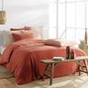 Housse de couette + 2 taies en gaze de coton 240 x 260 cm Tendance terracotta