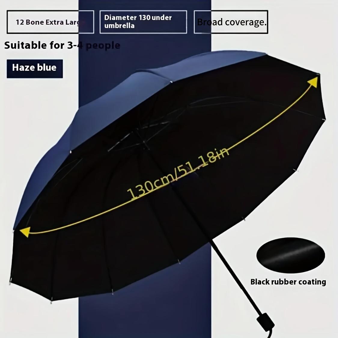 

130см/51.18 10-спицевой ручной мега-зонт: Усиленный каркас, Экстремальная ветро- и водостойкость тёмно-синий