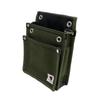 SK11 Canvas Two-Tier Tobi Waist Pouch (National Defense Model TSH-2D-DG) - Slim, Crush-Resistant Bellows Construction, Reinforced Bottom, and Inner Po