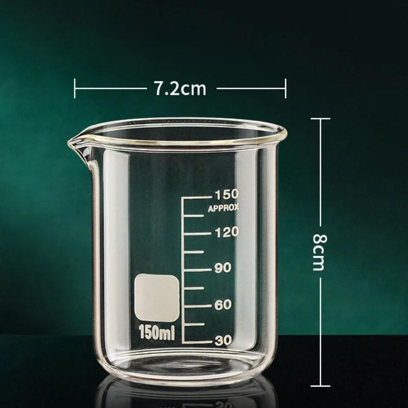 Glass Measuring Cup High Borosilicate Clear Scale Cup Heat-resisting Laboratory Beaker Kitchen Baking 50/100/150/250/500/1000ml