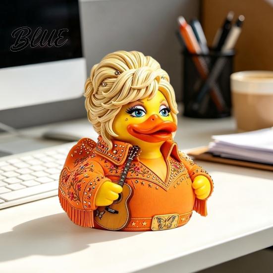 Commemorative Music Theme Collection Charming Duck Novelty Ornament Musical with Guitar Decorative Figurines for Display Case Decor Collectible