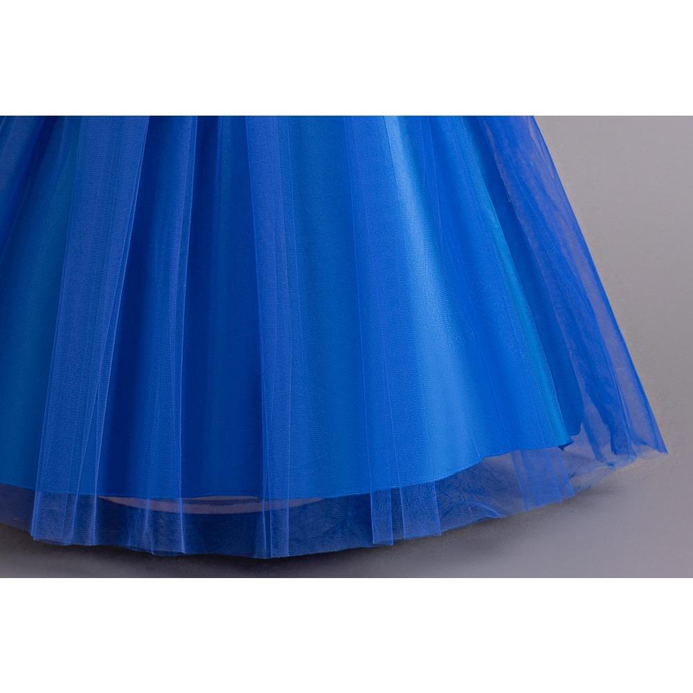 Middle and Large Children's Dress Long Large Flower Department Asymmetric Princess Dress Host Piano Performance Dress 932 Girl's Favourite Dress