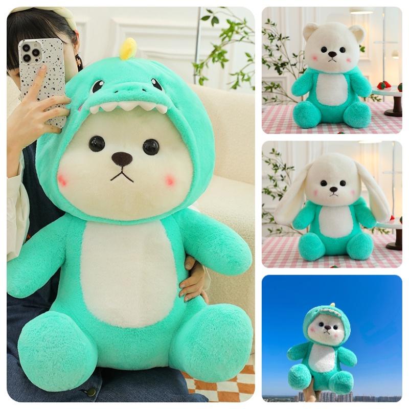 Enshan New Style Transforming Dinosaur Bear Plush Toy Rabbit Stuffed Animal Gift