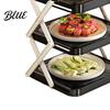 Collapsible Dish Rack Plate Storage Three-Tier Foldable Kitchen Organizer with Open Access Countertop Design