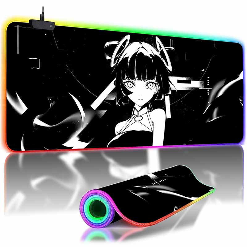 Anime Mask Girl Mouse Pad Yuki Aim Large Mouse Mat E-Sports Gamer Desk Pads Non-Slip Rubber Premium Mouse Pad XXL Keyboard Mats