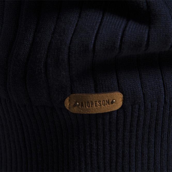 Autumn and Winter Collar Men's Sweater Half Zipper Solid Color Sweater Fashion Solid Color Long Sleeve Top