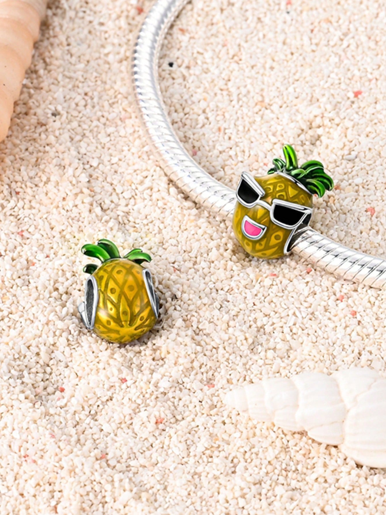 

copper Plated Authentic Charm Bead Charms Cool Pineapple Coconut Tree Bead Charms Compatible With Bracelets Womens Jewellery Gift