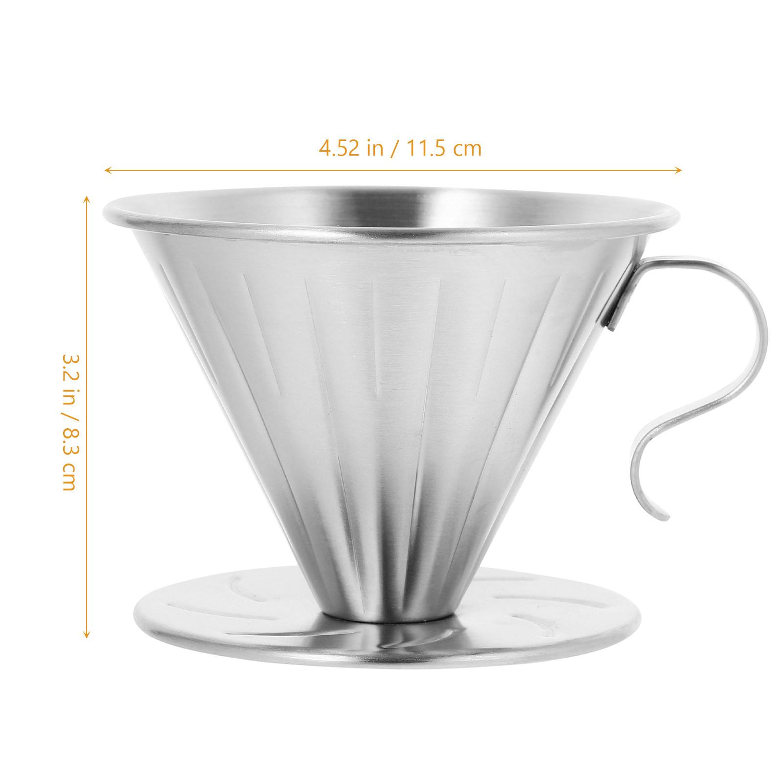 

Stainless Steel Reusable Cone Filter Cup For Home Coffee Funnel Tea Making Tool Manual Hand Drip Filter Coffee Cup 12X10.5X7CM