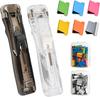 2pcs Acrylic Push Clip Stapler Set with 50 Silver & 50 Colorful Refill Clips Transparent Clip Pusher with Storage A3394