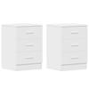 VidaXL Tables de chevet 2 pcs Blanc 38x35x56 cm Bois d'ingénierie 800451