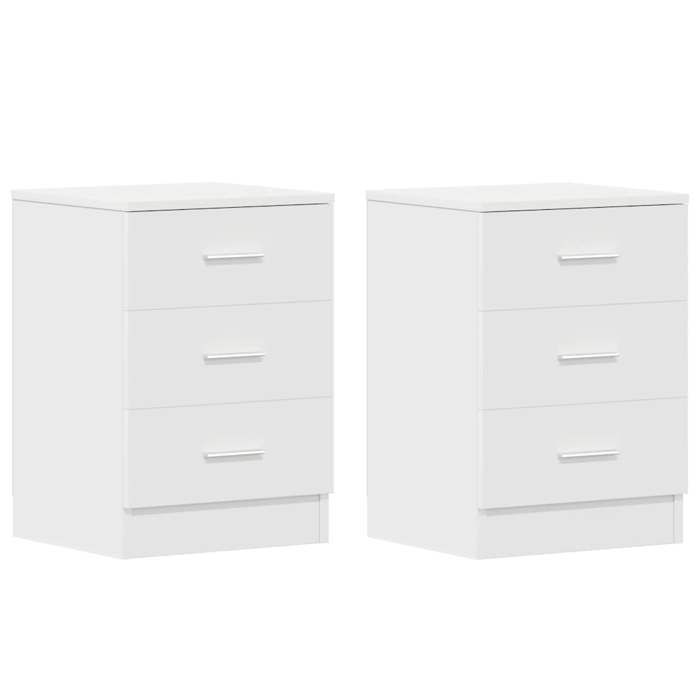 VidaXL Tables de chevet 2 pcs Blanc 38x35x56 cm Bois d'ingénierie 800451