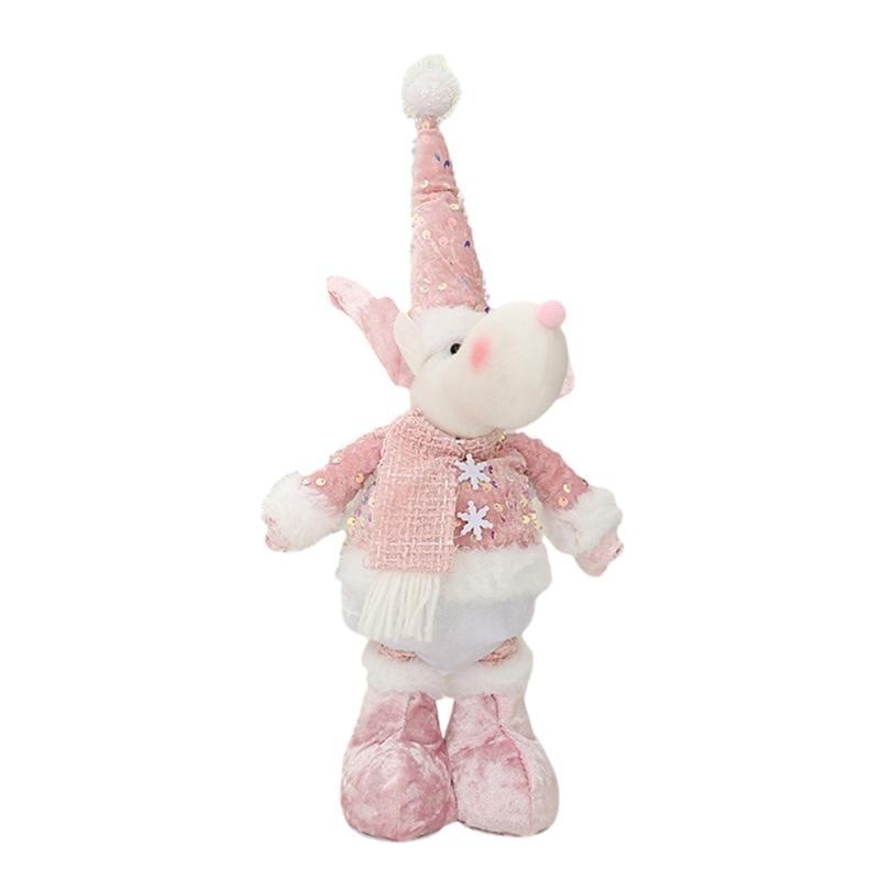 Adjustable Christmas Figurine Festival Telescopic Santa/Snowman/Elk with Extendable Legs Holiday Tabletop Decoration