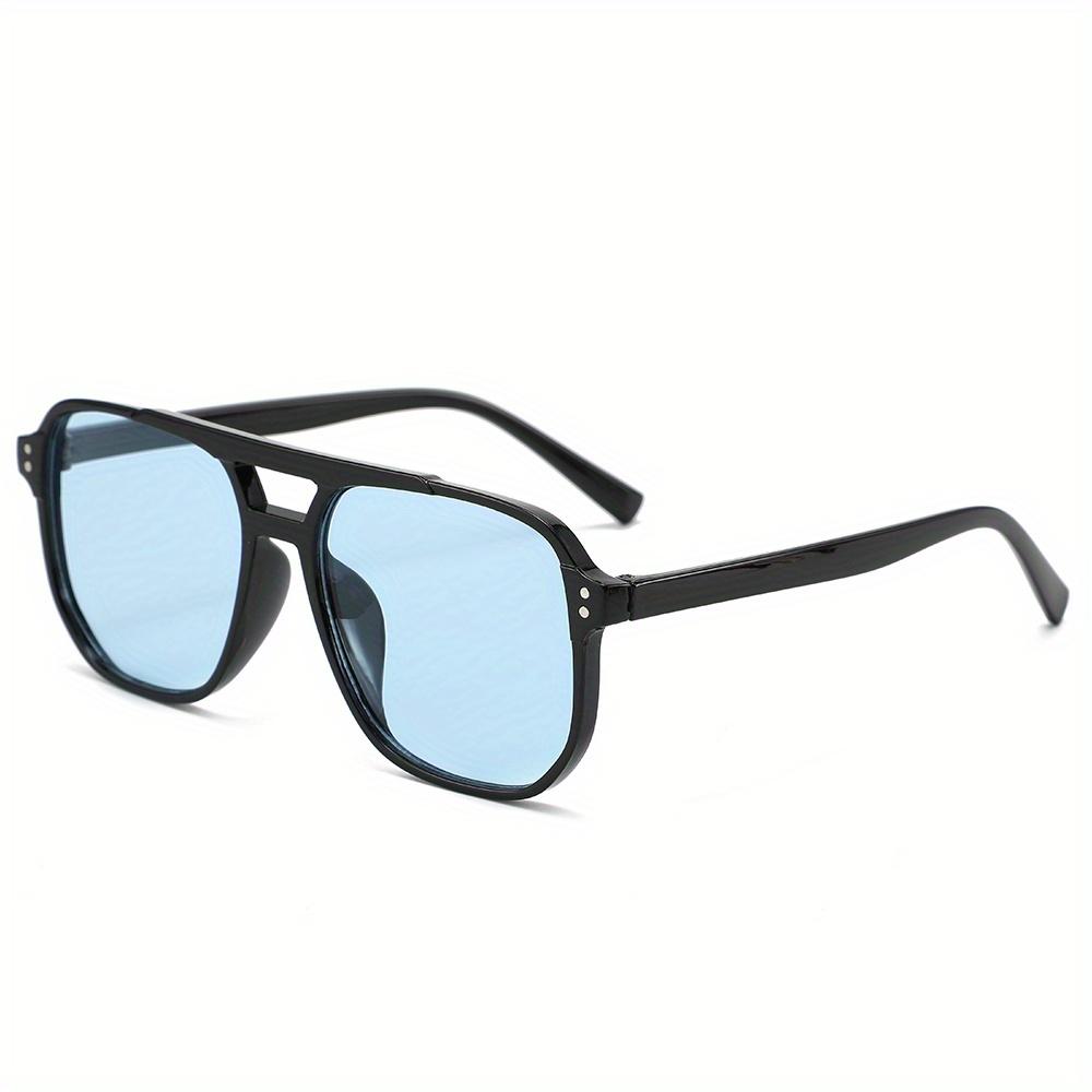 1/2 pezzi - Occhiali da sole quadrati vintage per donna uomo montatura spessa doppio ponte occhiali da vista femminile chic occhiali da sole poligonali tonalità