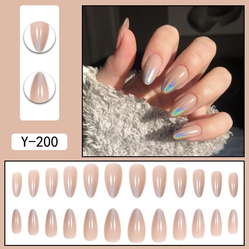 Pre-made Press-On Nails With Gradient Line Design Minimalist INS Style False Nail Tips Women