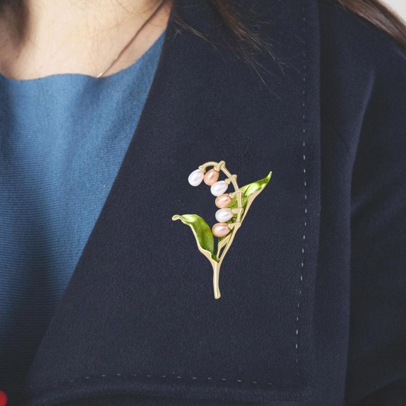 Stylish Pearls Embellished Flower Pin Casual Formal Wear Jewelry Accessory Clothing Accessories For Everyday Outfits
