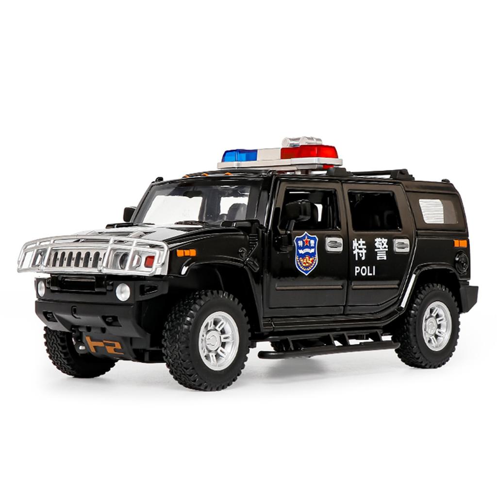 1:24 H2 Simulation Alloy Off-Road Vehicle Model Children Sound And Light Pull Back Toy Car