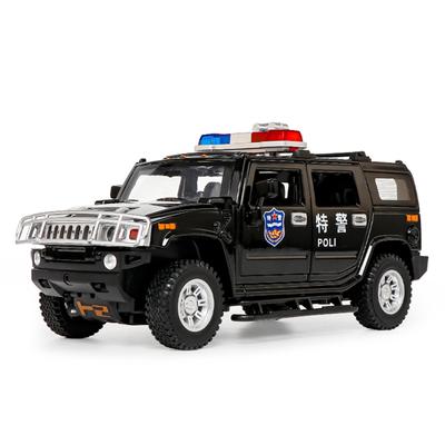 1:24 H2 Simulations-Legierung Geländewagen Modell Kinder Sound und Licht Rückzieh Spielzeugauto Großhandel