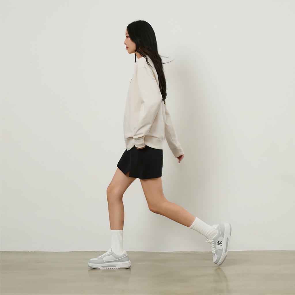 MLB Chunky Liner Leder Bequem Vielseitig Niedrige Sneaker Unisex-Sneaker Grau 3ASXCBS4N-50GRS