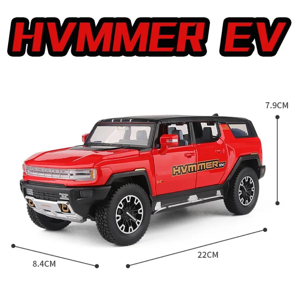 1/24 Hummer EV SUV Samochód terenowy ze stopu Metalowy model zabawki Dźwięk i światło Zabawka dla dzieci Kolekcjonerskie Prezenty urodzinowe