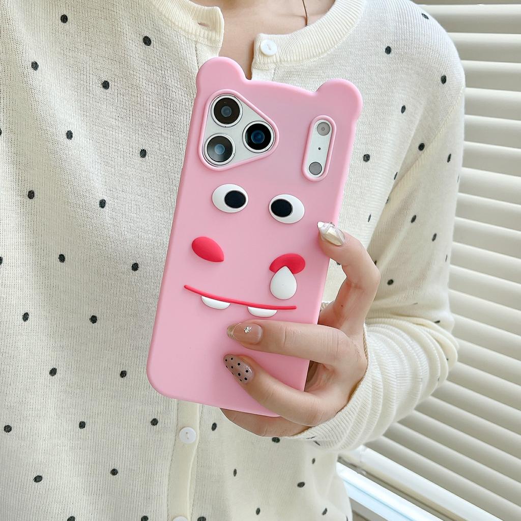 For iPhone 17 Pro Max Silicone Case Cute Funny Hippo Design Shockproof Phone Back Cover