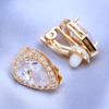 FEEYOO Clip-Ohrringe für Damen, modische Zirkonia-Ohrringe, Schmuck, Hochzeit, Braut-Ohrringe