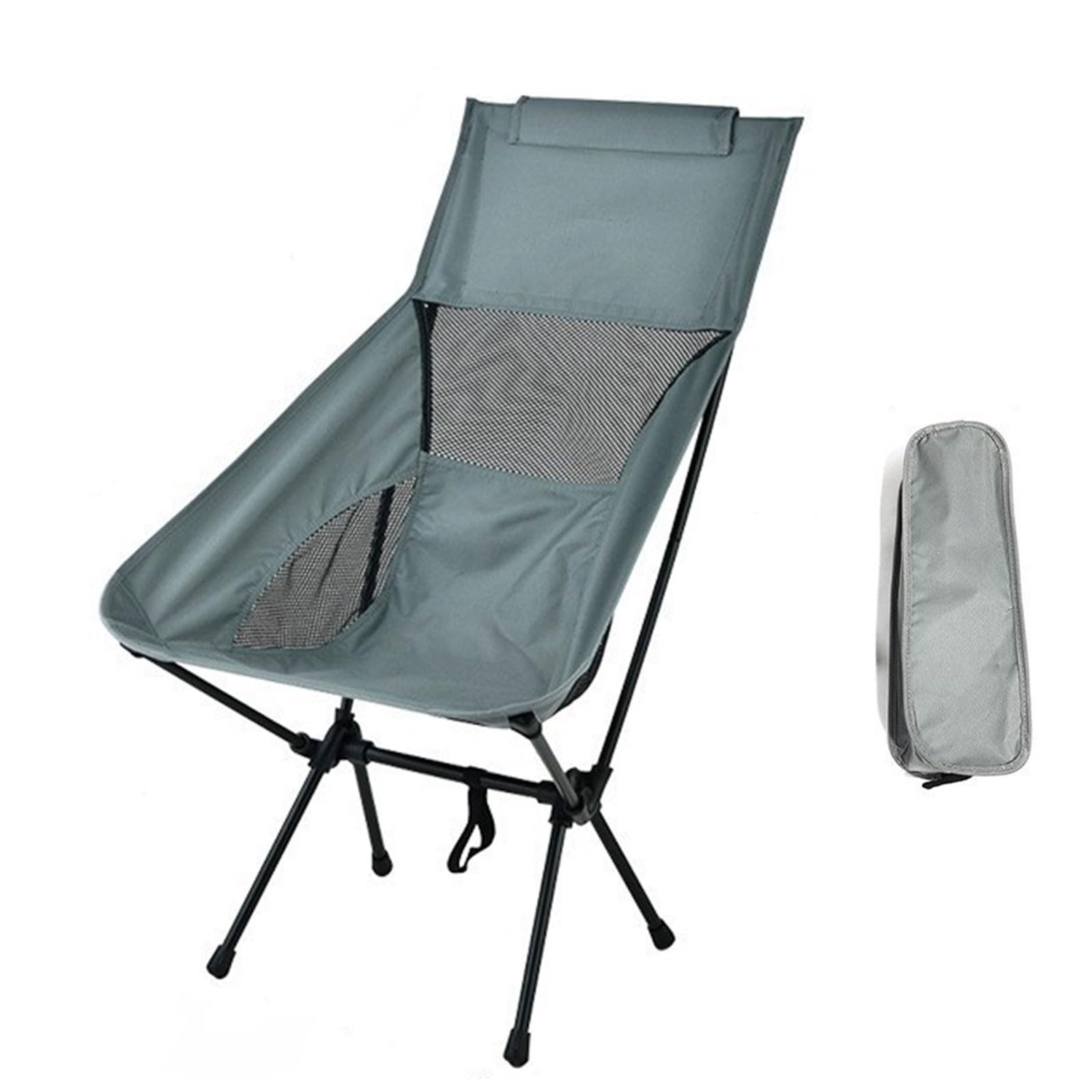 

HZT Складной уличный кемпинг с чашкой для хранения, портативный алюминиевый, грузоподъемность, идеально подходит для горного и рыболовного кресла, легкий, кресло, складной, серый