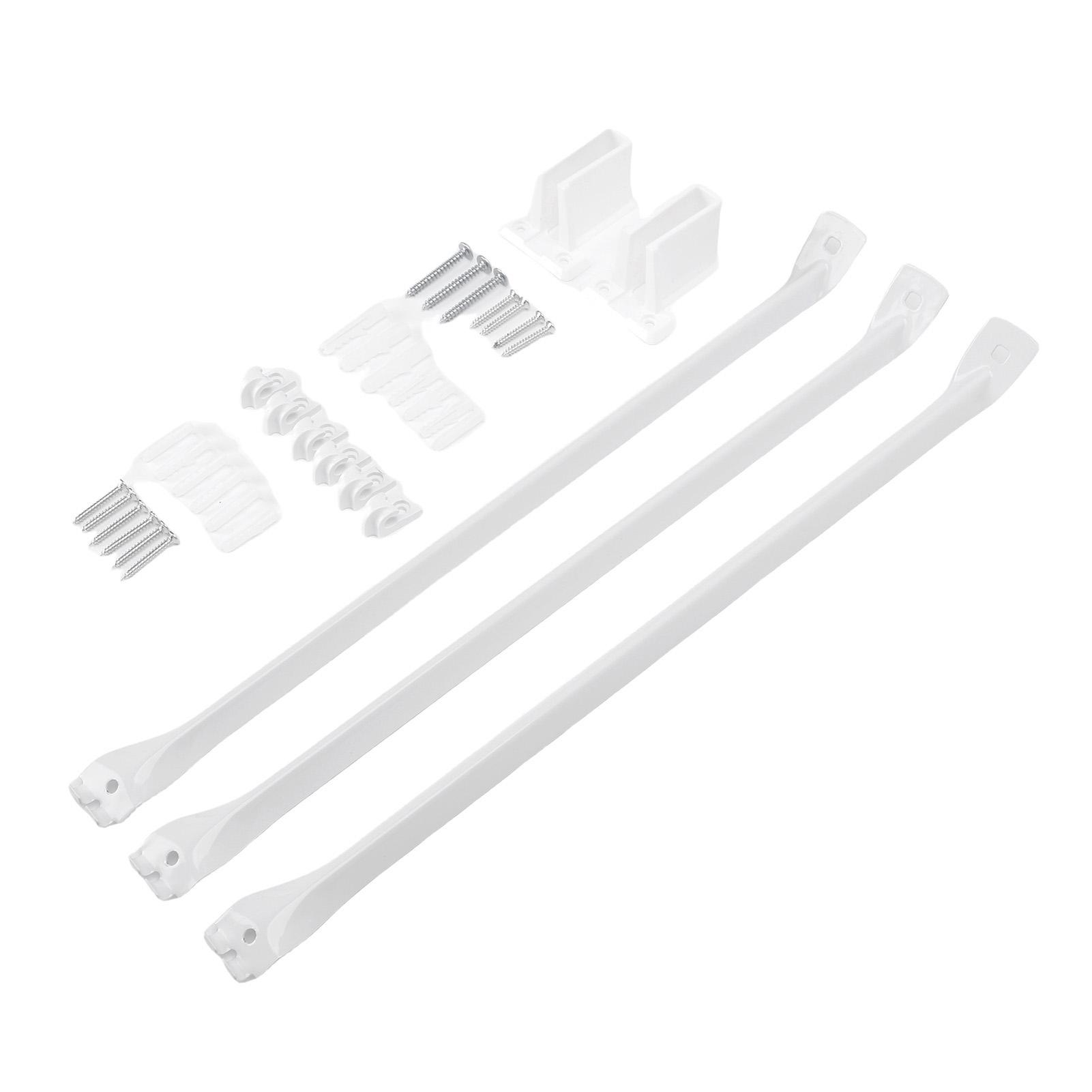 

12 Inch Wire Shelf Bracket Set 3pcs 17 Inch Metal Wire Rack Support Rods 6pcs Clamps 2pcs End Brackets with Anchors and