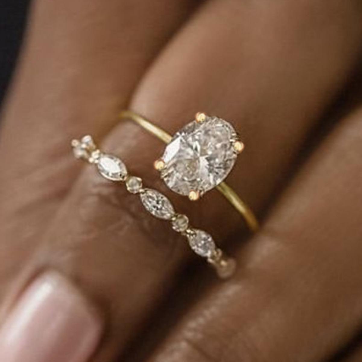 

Elegant Copper Zirconia Wedding Rings - European & American Style