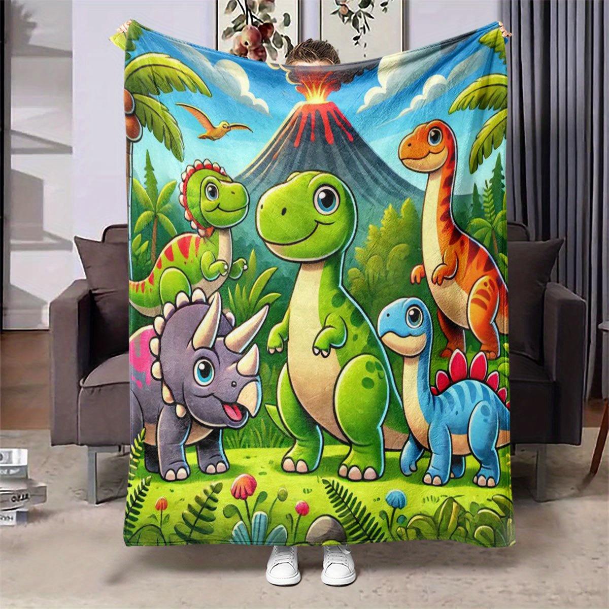 

Tropical jungle erupting volcano Flannel printed blanket suitable for all seasons suitable for living room office sofa travel 75x90cm28x39in
