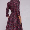Women's Floral Vintage Dress Elegant Midi Evening Dress 3/4 Sleeves