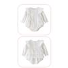 Baby Clothes Clothes Long Sleeve Bodysuit Girls Newborn Baby Preparing for Birth Gift Luxury Ruffle Hair Ornament Lace White 6M [Baby koi]