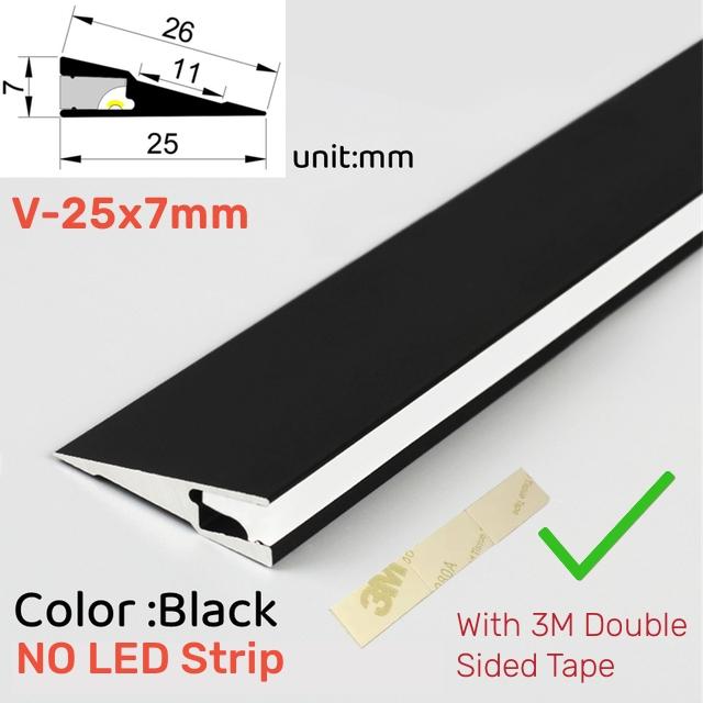 Invisible H7mm LED Oblique Beam Aluminum Profile Surface Mounted Ultra-thin Cabinet Layer Edge Shelf Panel Hard Bar Strip Lights