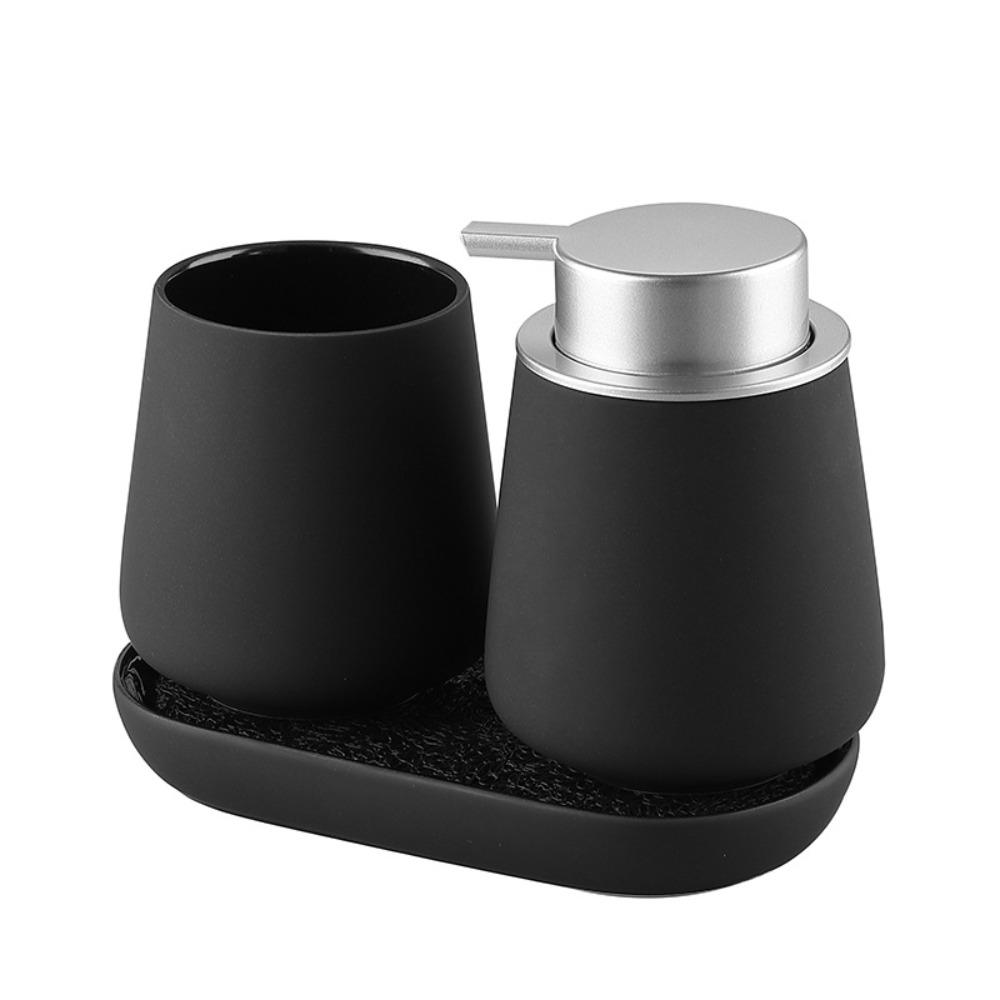 

Набор аксессуаров для ванной комнаты под песчаник с большой помпой, стакан для зубных щеток, смоляные аксессуары для ванной комнаты, мыльница серебряный