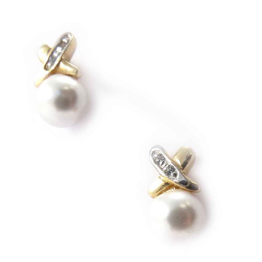 Les Trésors De Lily [C6349] – Vergoldete Ohrringe „Catherine“ aus Weißgold – 10 x 6 mm