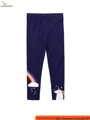 Mädchen Trendige Baumwoll-Cartoon-Leggings - Slim Fit, Europäischer/Amerikanischer Stil