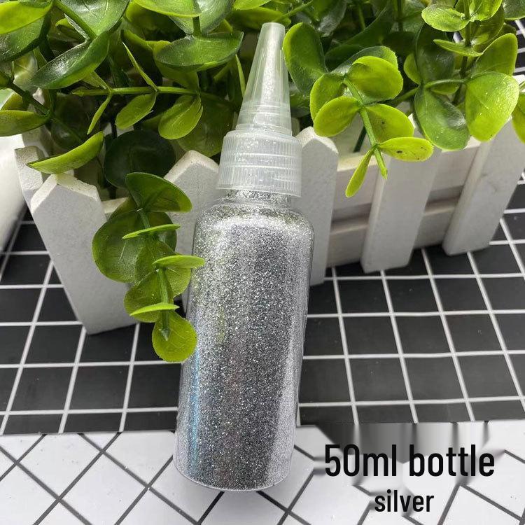 50ml Gold Glitter Powder with Flakes for Children's DIY Projects - Bright, Shiny Powder for Painting and Cross Stitch